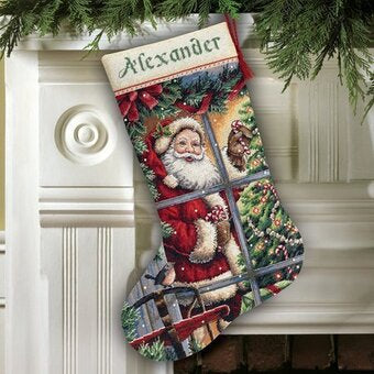 Candy Cane Santa Stocking