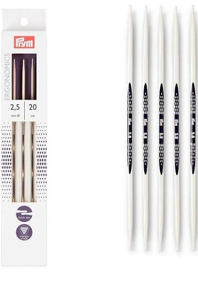 PRYM ERGONOMIC DOUBLE POINTED NEEDLES