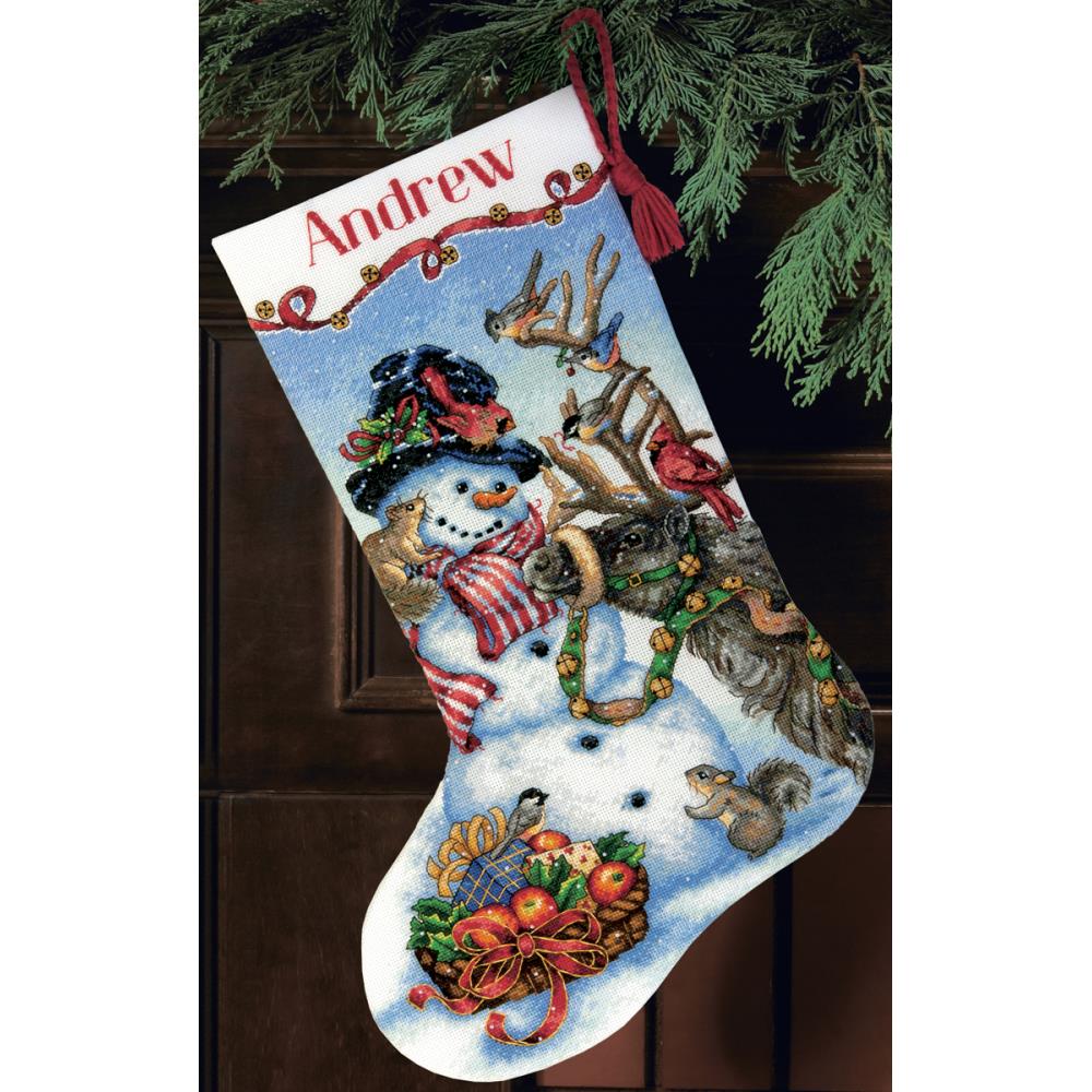 Snowman Gathering Stocking